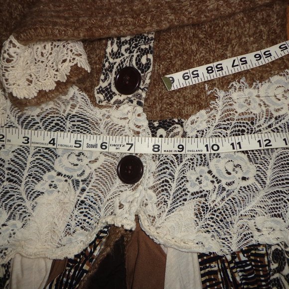 Sweater, handmade, altered, reconstructed, upcycyled jacket, sweater, coat XS - Picture 7 of 9